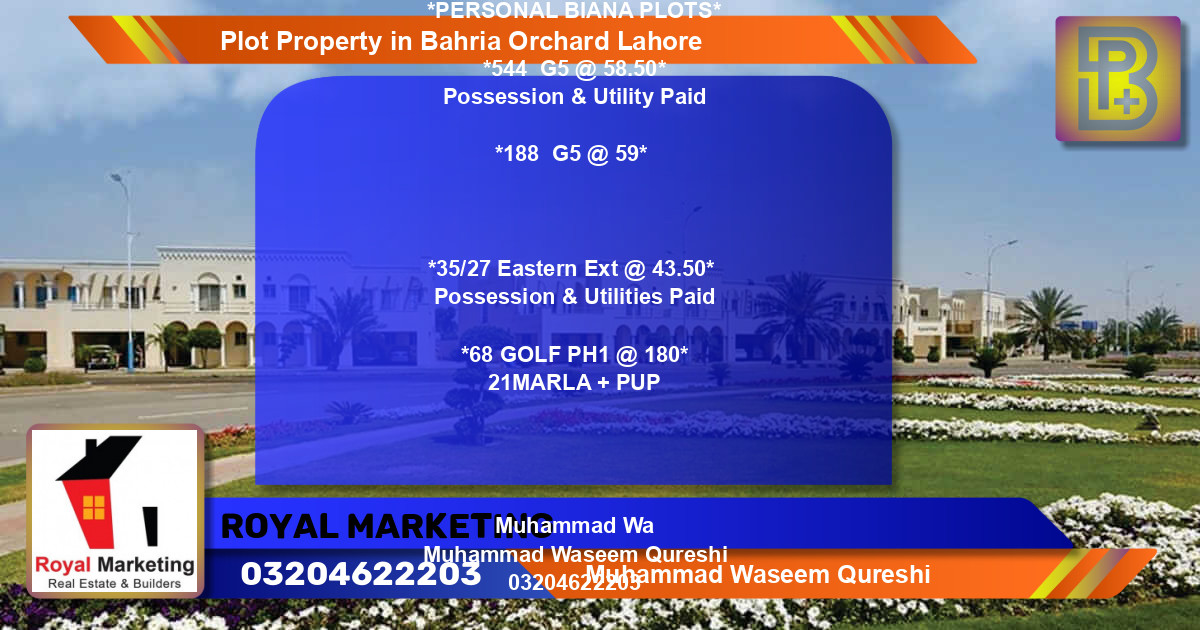 Residential Plot for Sale in Bahria Orchard, Lahore - (BP-67866)