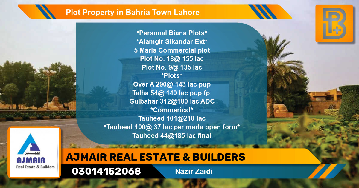 Commercial Plot for Sale in Bahria Town, Lahore - (BP-67872)