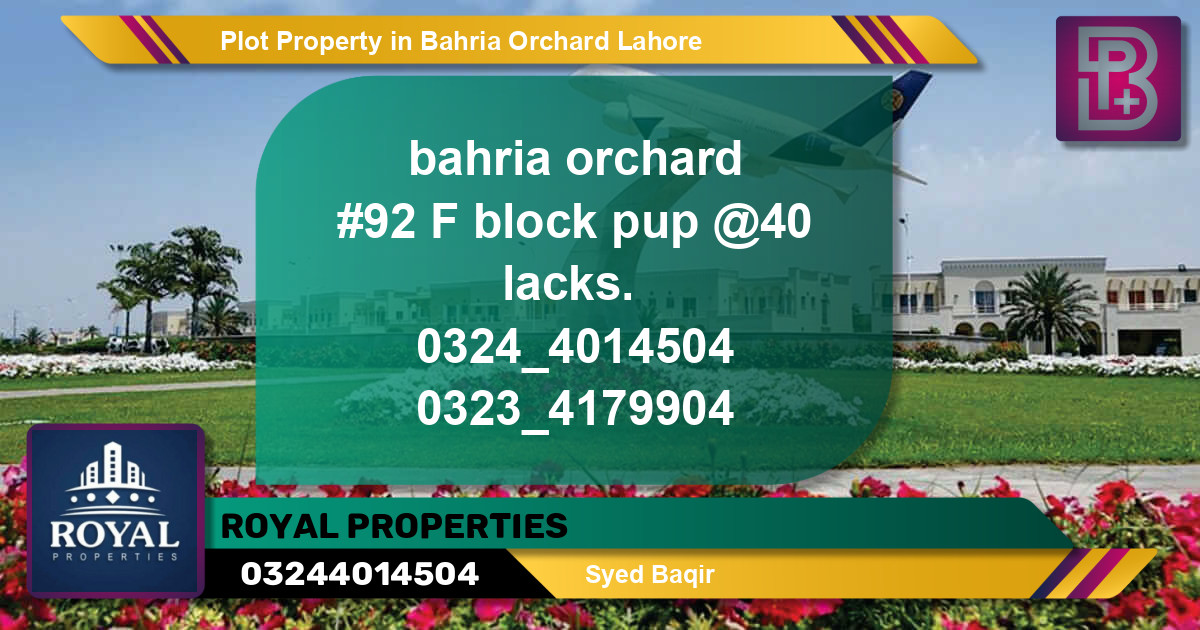Residential Plot for Sale in Bahria Orchard, Lahore - (BP-67911)