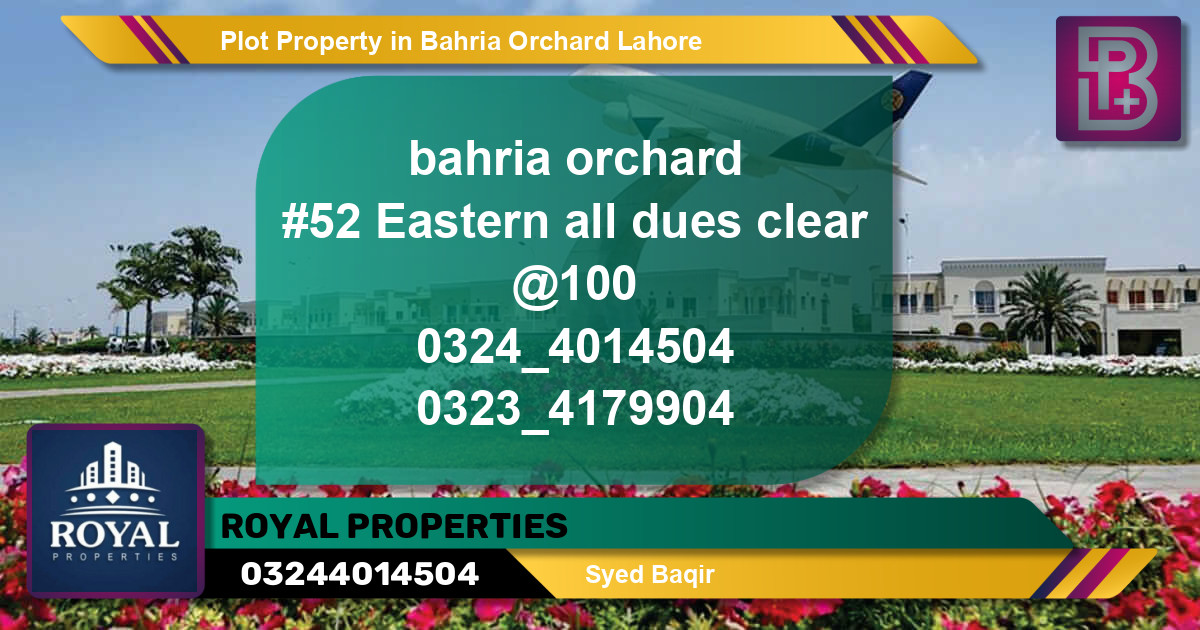 Residential Plot for Sale in Bahria Orchard, Lahore - (BP-67913)