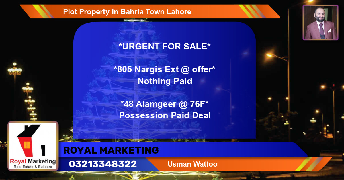 Residential Plot for Sale in Bahria Town, Lahore - (BP-67914)