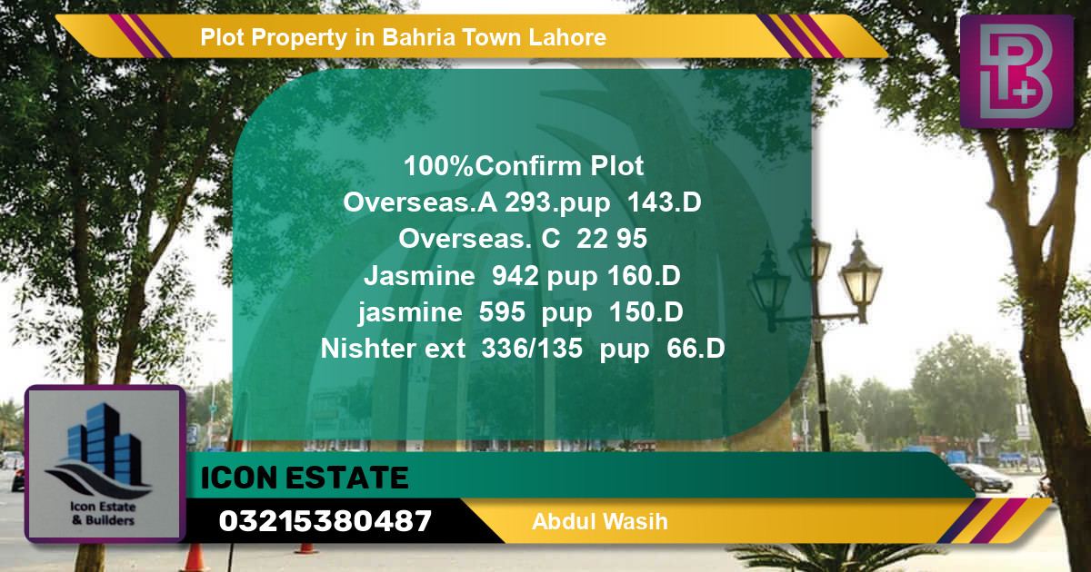 Residential Plot for Sale in Bahria Town, Lahore - (BP-67923)