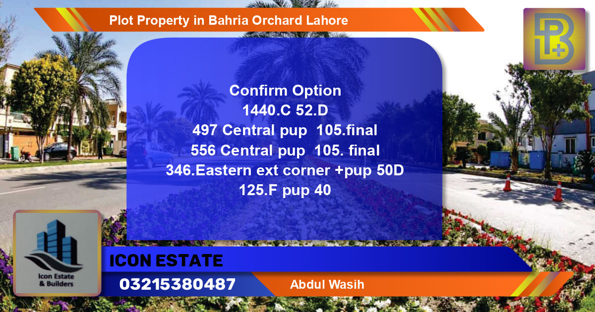 Residential Plot for Sale in Bahria Orchard, Lahore - (BP-67928)