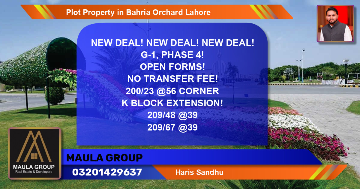 Residential Plot for Sale in Bahria Orchard, Lahore - (BP-67942)