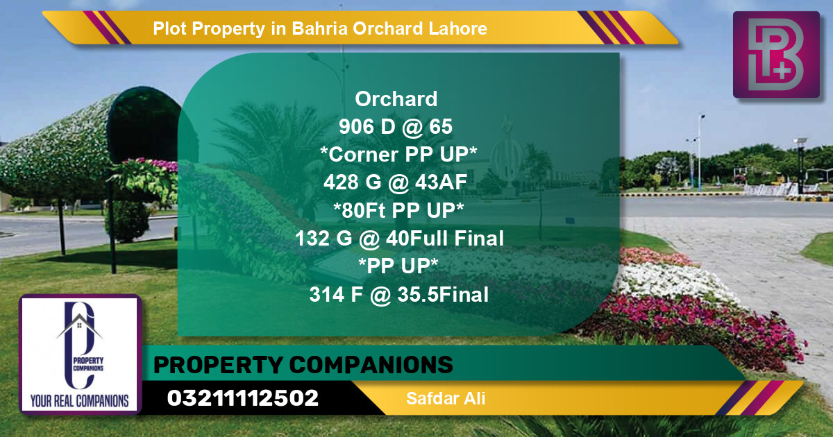 Residential Plot for Sale in Bahria Orchard, Lahore - (BP-67946)