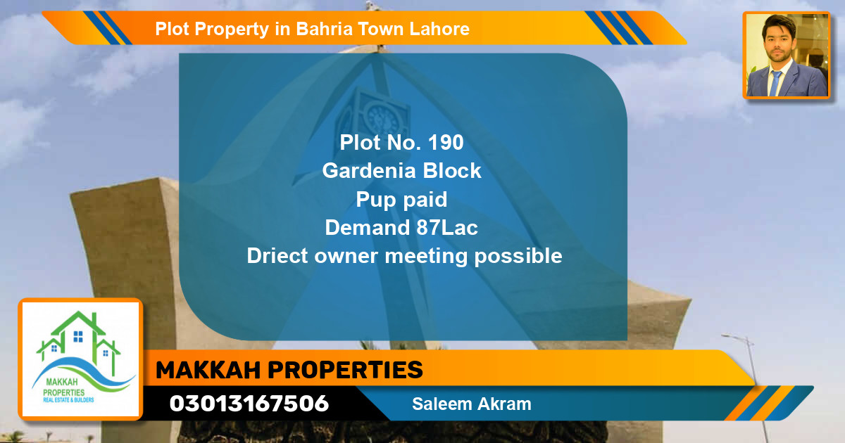 Residential Plot for Sale in Bahria Town, Lahore - (BP-67947)