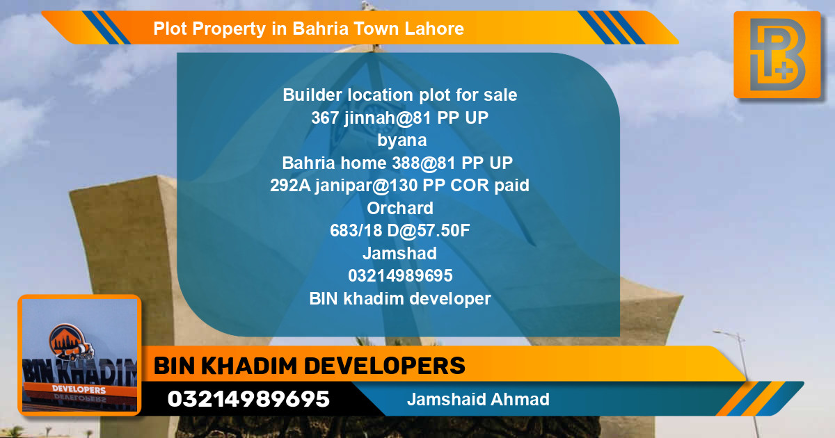 Residential Plot for Sale in Bahria Town, Lahore - (BP-67948)