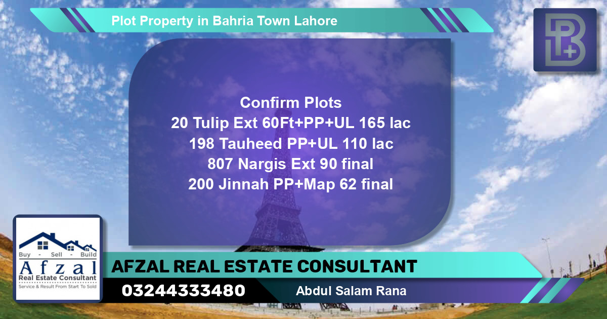 Residential Plot for Sale in Bahria Town, Lahore - (BP-67967)