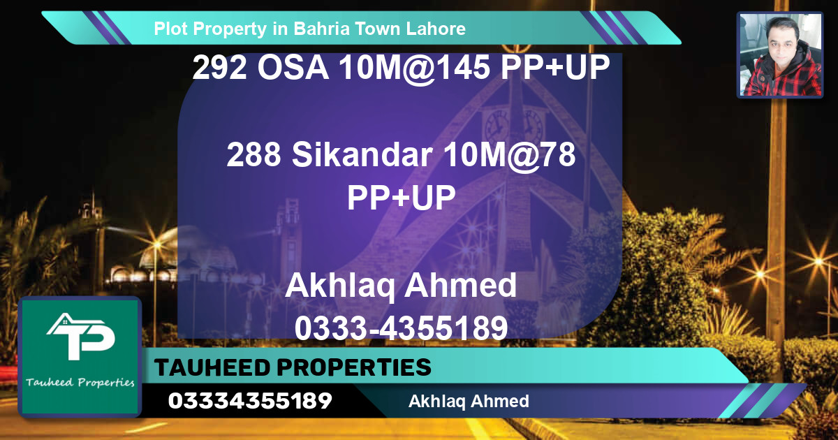 Residential Plot for Sale in Bahria Town, Lahore - (BP-67992)