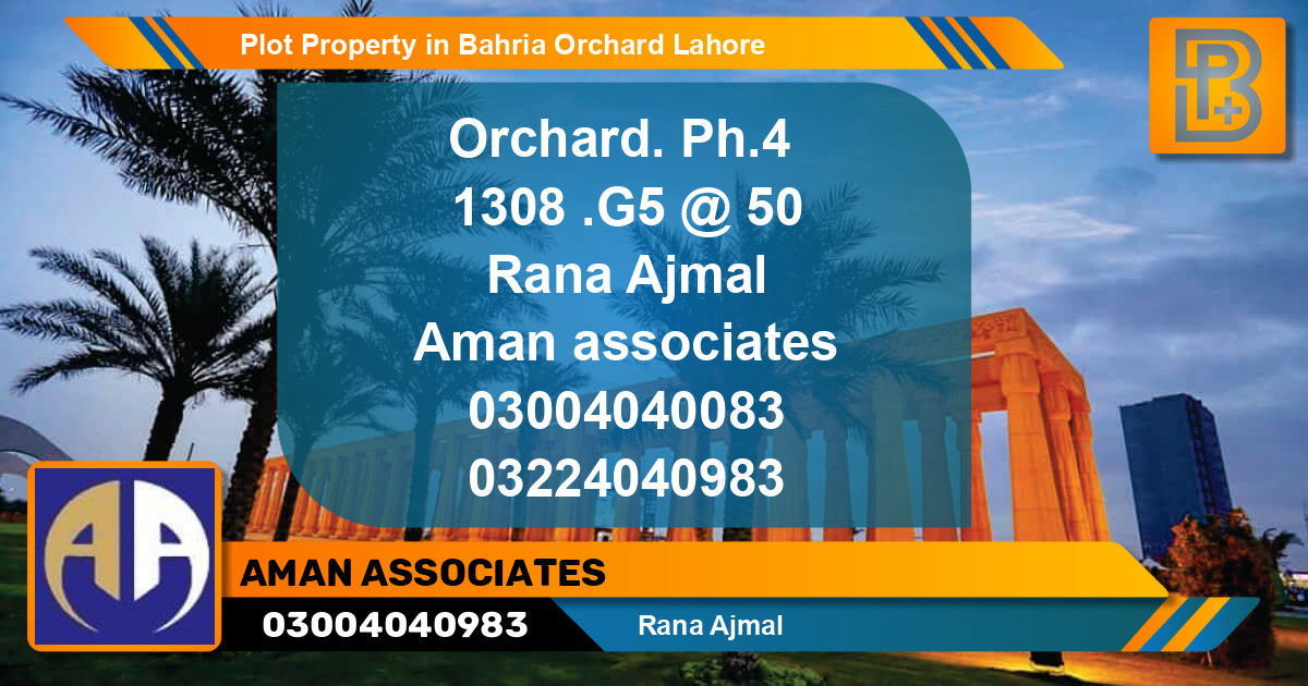 Residential Plot for Sale in Bahria Orchard, Lahore - (BP-67993)