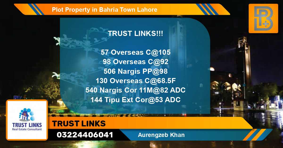 Residential Plot for Sale in Bahria Town, Lahore - (BP-67994)