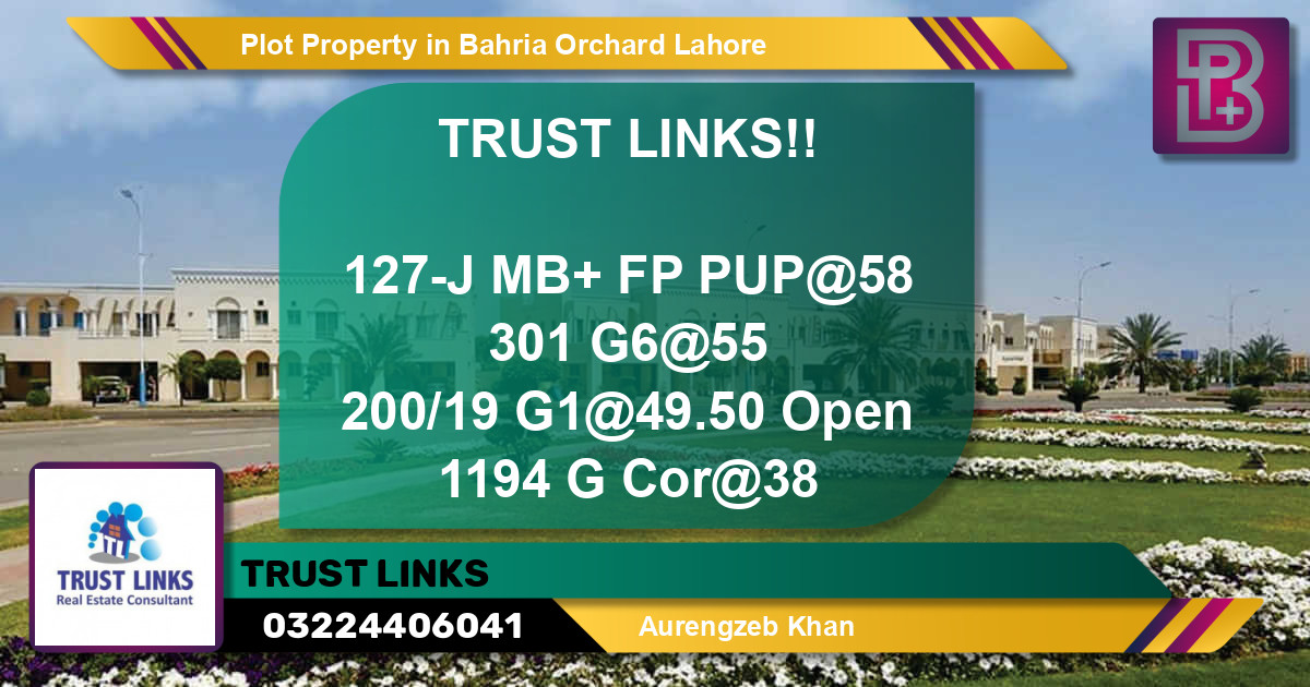Residential Plot for Sale in Bahria Orchard, Lahore - (BP-68000)