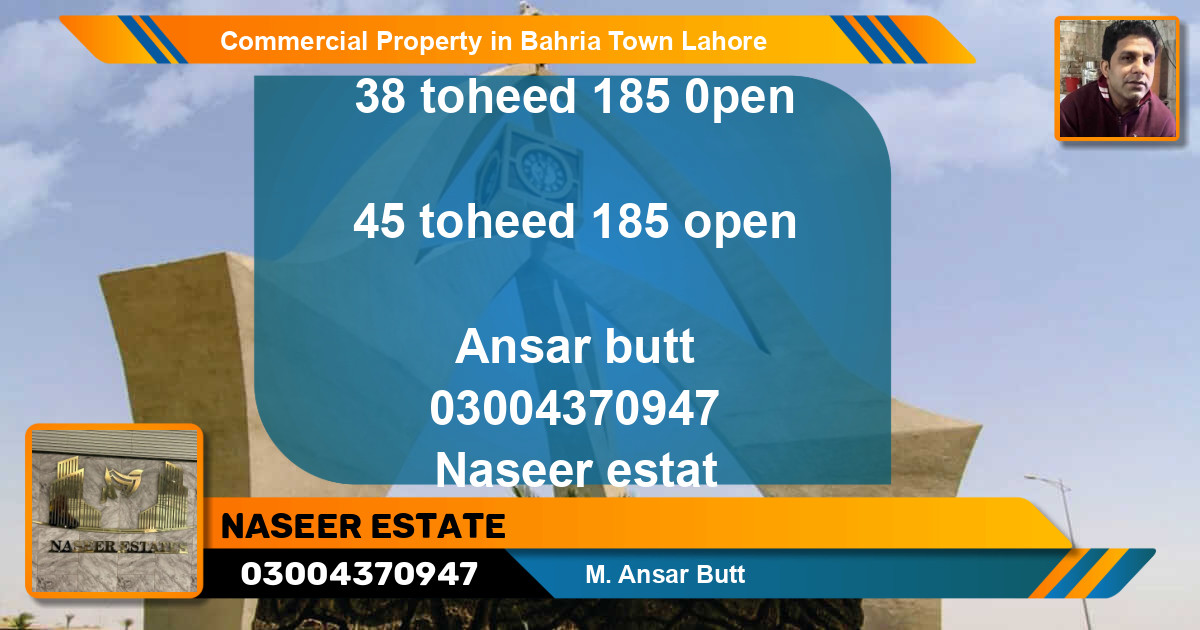 Commercial Property for Sale in Bahria Town, Lahore - (BP-68041)