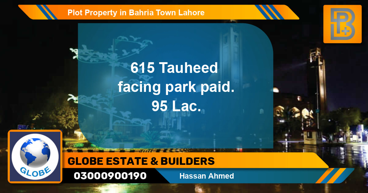 Residential Plot for Sale in Bahria Town, Lahore - (BP-68052)