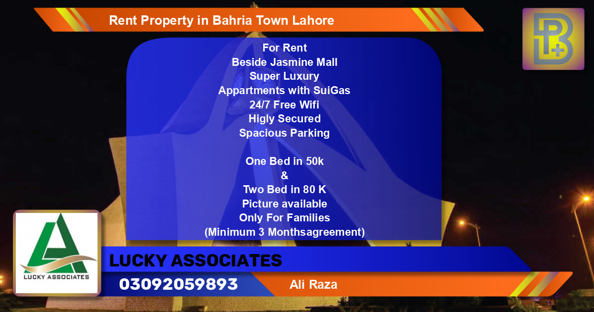Residential Property for Rent in Bahria Town, Lahore - (BP-68059)