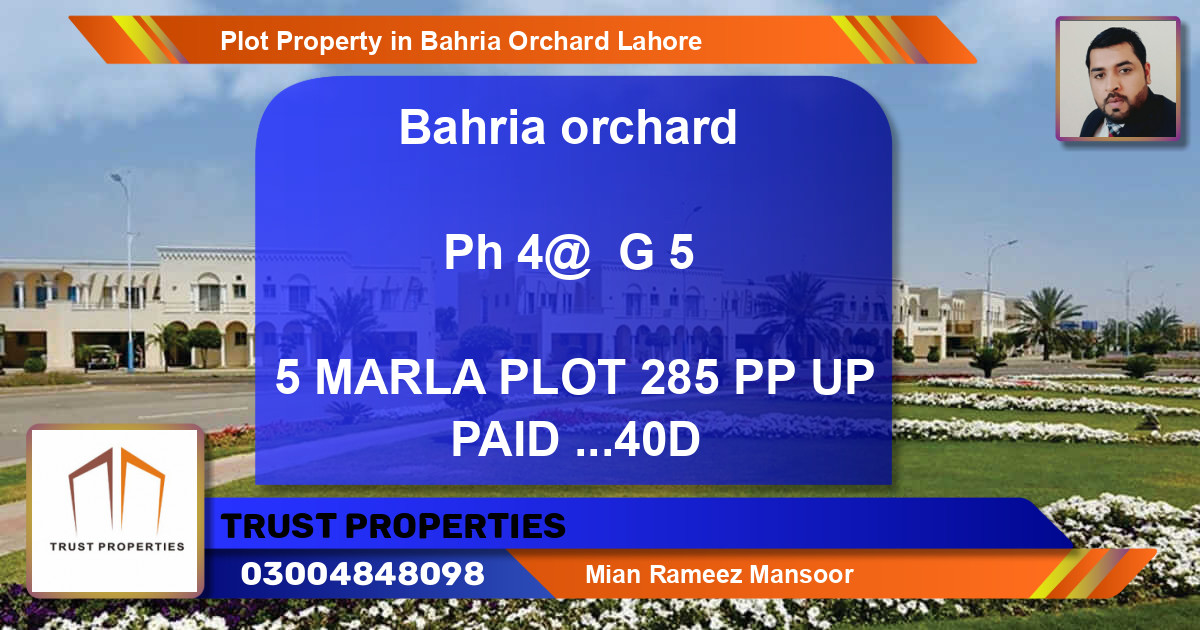 Residential Plot for Sale in Bahria Orchard, Lahore - (BP-68080)