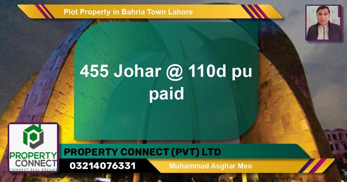 Residential Plot for Sale in Bahria Town, Lahore - (BP-68092)