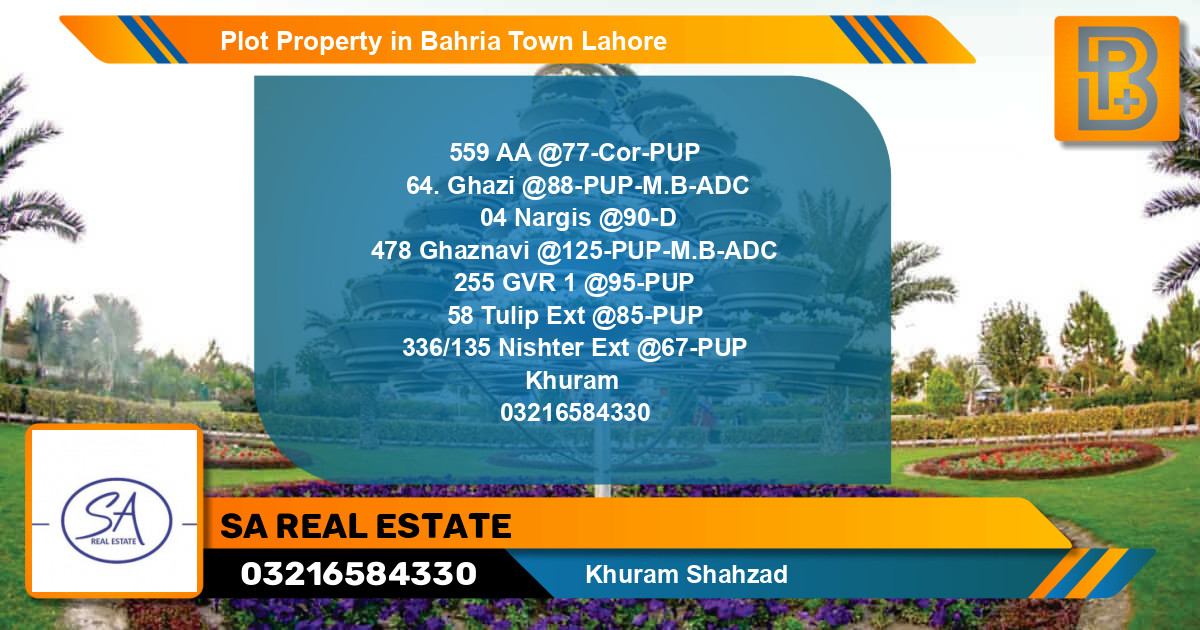 Residential Plot for Sale in Sector D - AA Block -  Bahria Town, Lahore - (BP-68096)