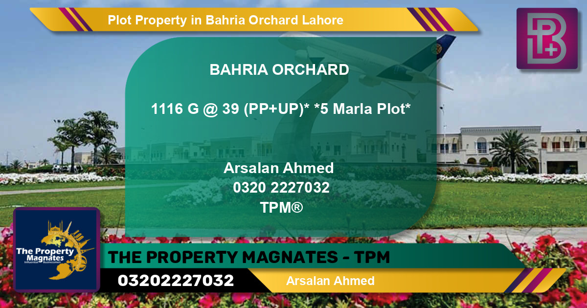 Residential Plot for Sale in Bahria Orchard, Lahore - (BP-68113)
