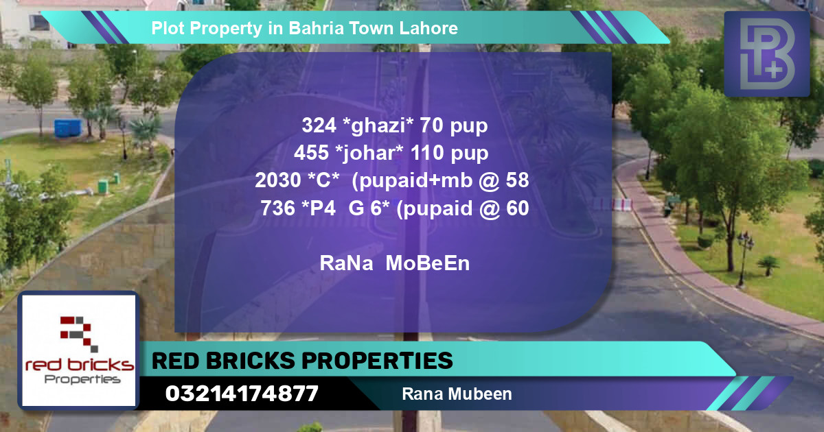 Residential Plot for Sale in Bahria Town, Lahore - (BP-68157)