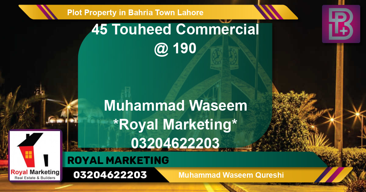 Commercial Plot for Sale in Bahria Town, Lahore - (BP-68164)