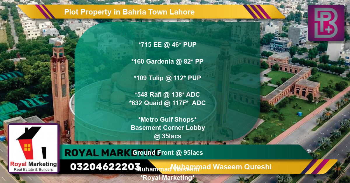 Residential Plot for Sale in Bahria Town, Lahore - (BP-68167)