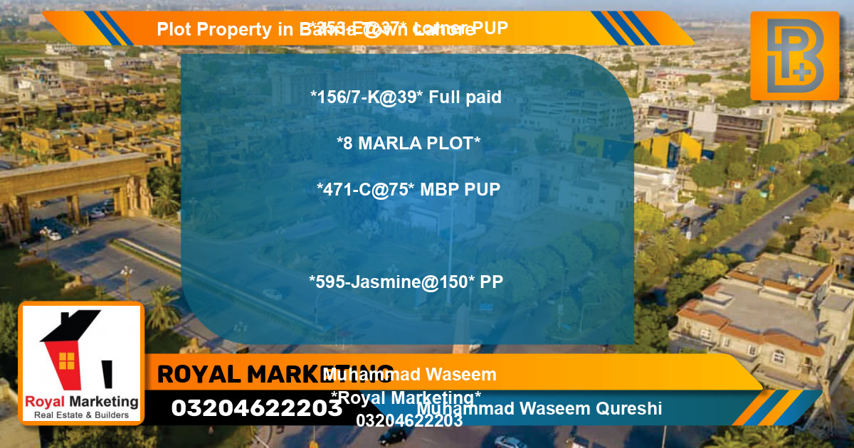 Residential Plot for Sale in Bahria Town, Lahore - (BP-68171)