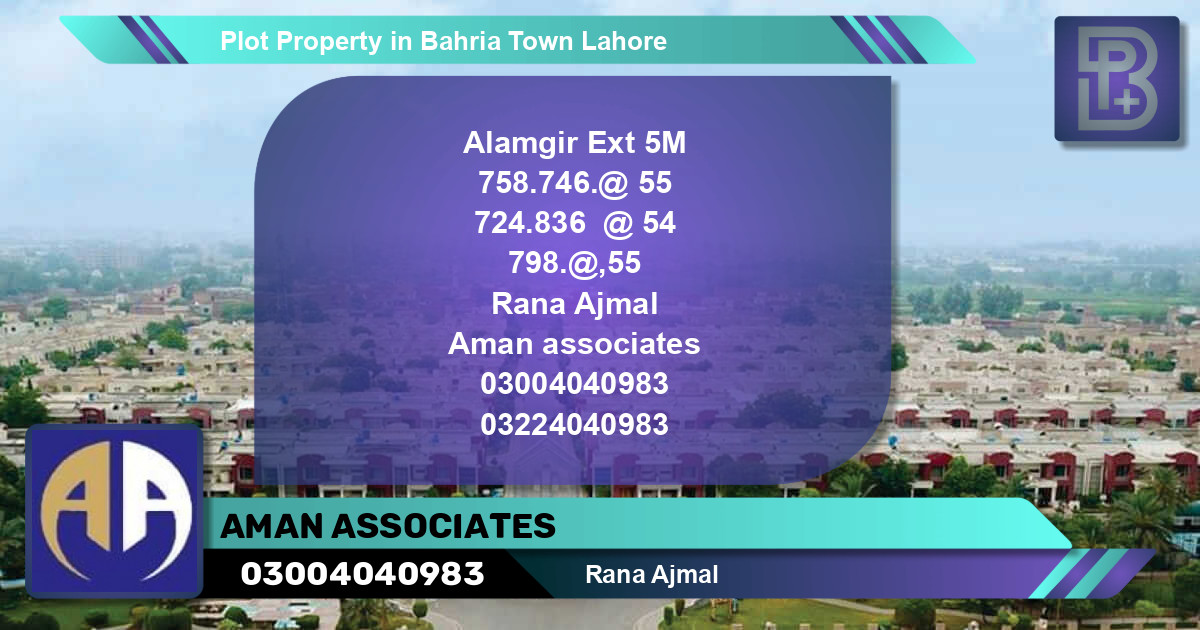 Residential Plot for Sale in Bahria Town, Lahore - (BP-68209)