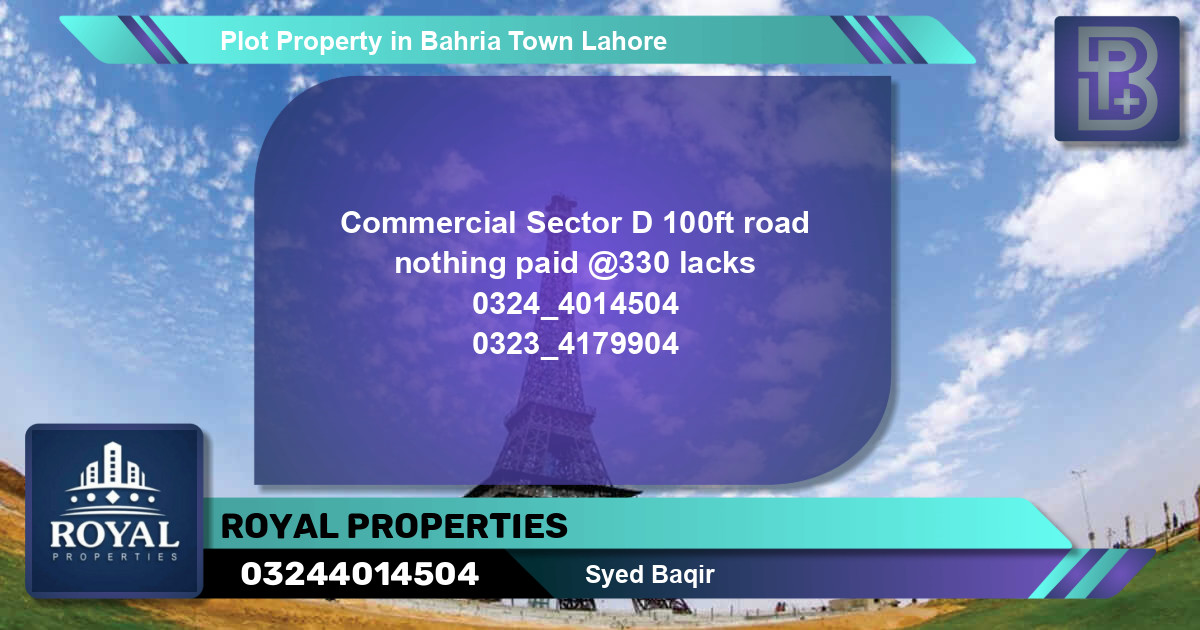 Commercial Plot for Sale in Bahria Town, Lahore - (BP-68225)