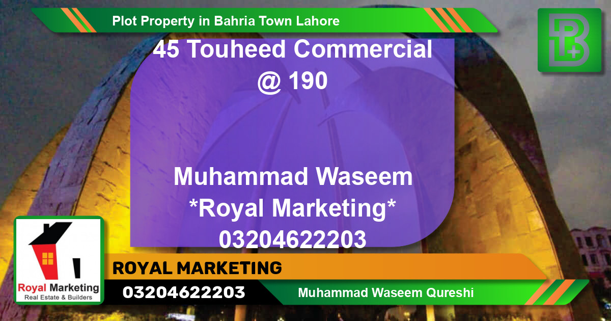 Commercial Plot for Sale in Bahria Town, Lahore - (BP-68232)