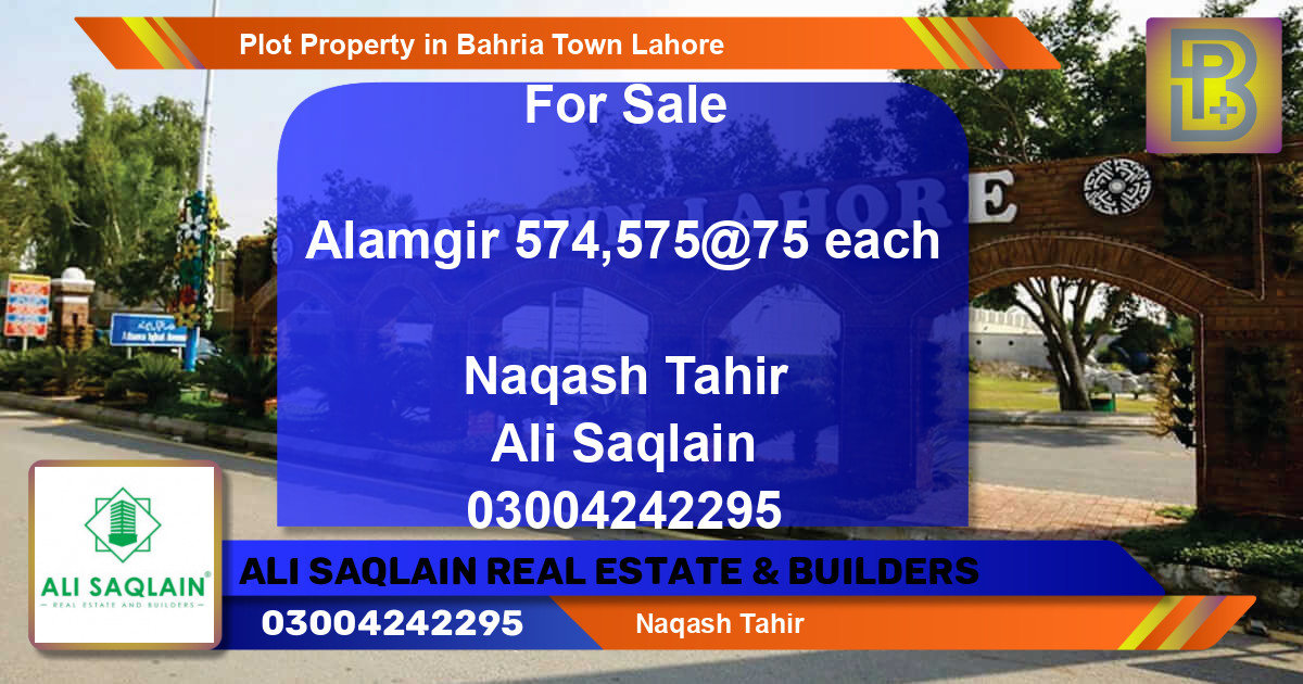 Residential Plot for Sale in Bahria Town, Lahore - (BP-68237)