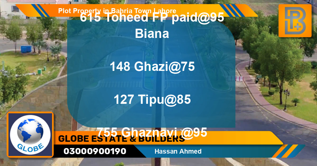 Residential Plot for Sale in Bahria Town, Lahore - (BP-68244)
