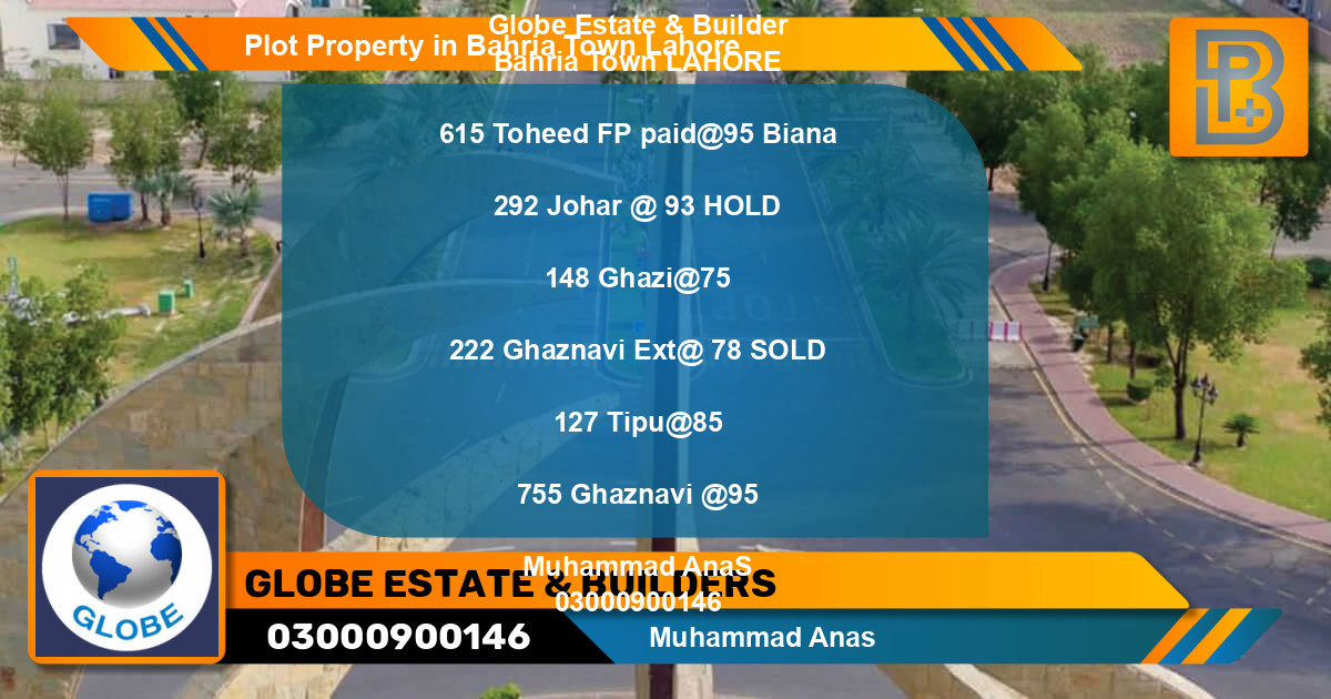 Residential Plot for Sale in Bahria Town, Lahore - (BP-68257)