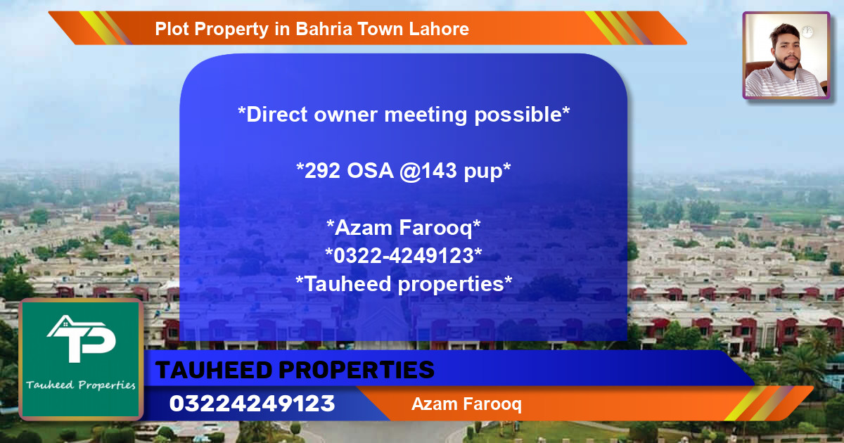 Residential Plot for Sale in Bahria Town, Lahore - (BP-68258)