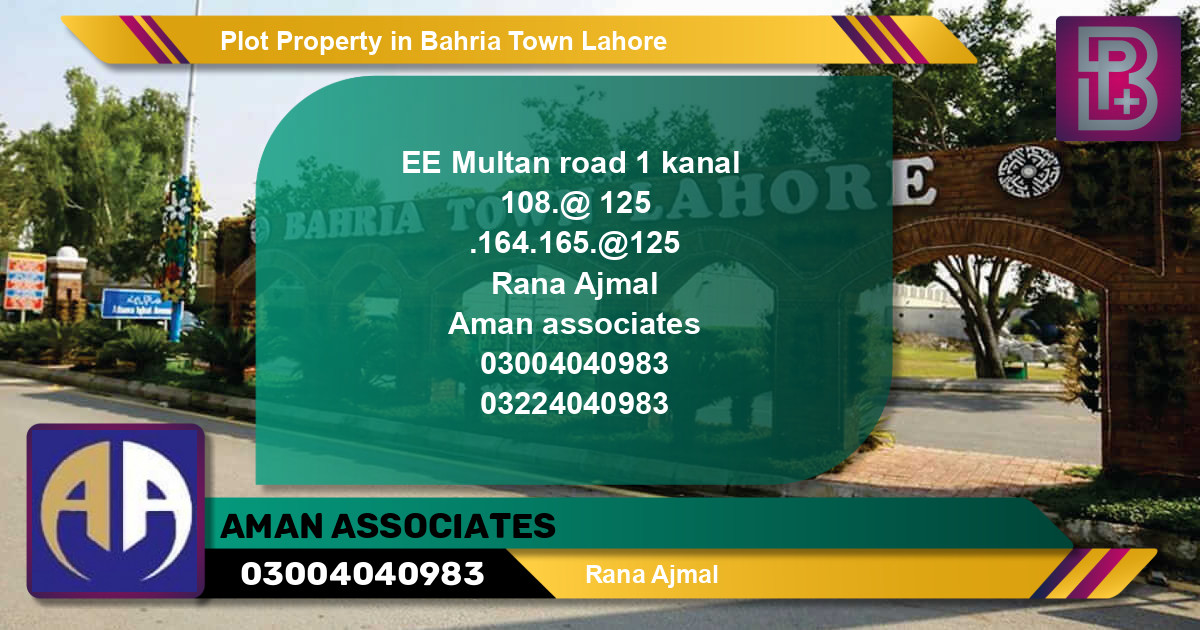 Residential Plot for Sale in Bahria Town, Lahore - (BP-68287)