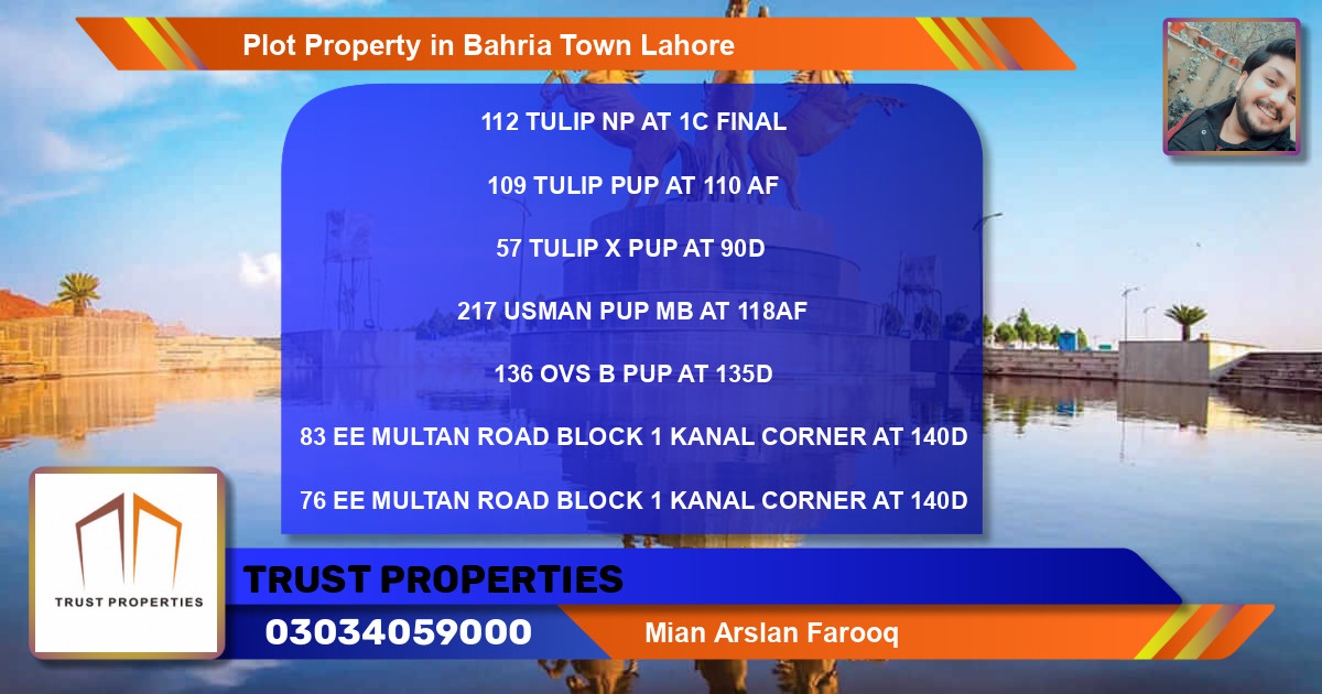 Residential Plot for Sale in Bahria Town, Lahore - (BP-68291)