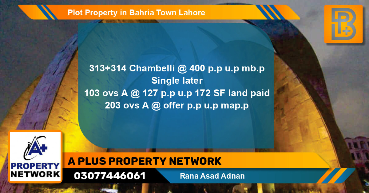 Residential Plot for Sale in Bahria Town, Lahore - (BP-68295)