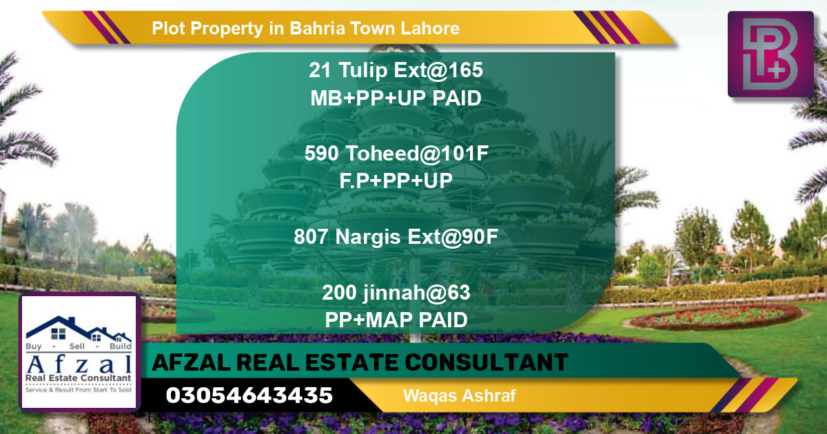Residential Plot for Sale in Bahria Town, Lahore - (BP-68298)