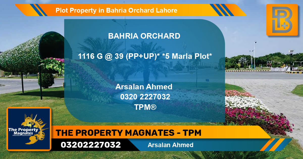 Residential Plot for Sale in Bahria Orchard, Lahore - (BP-68314)