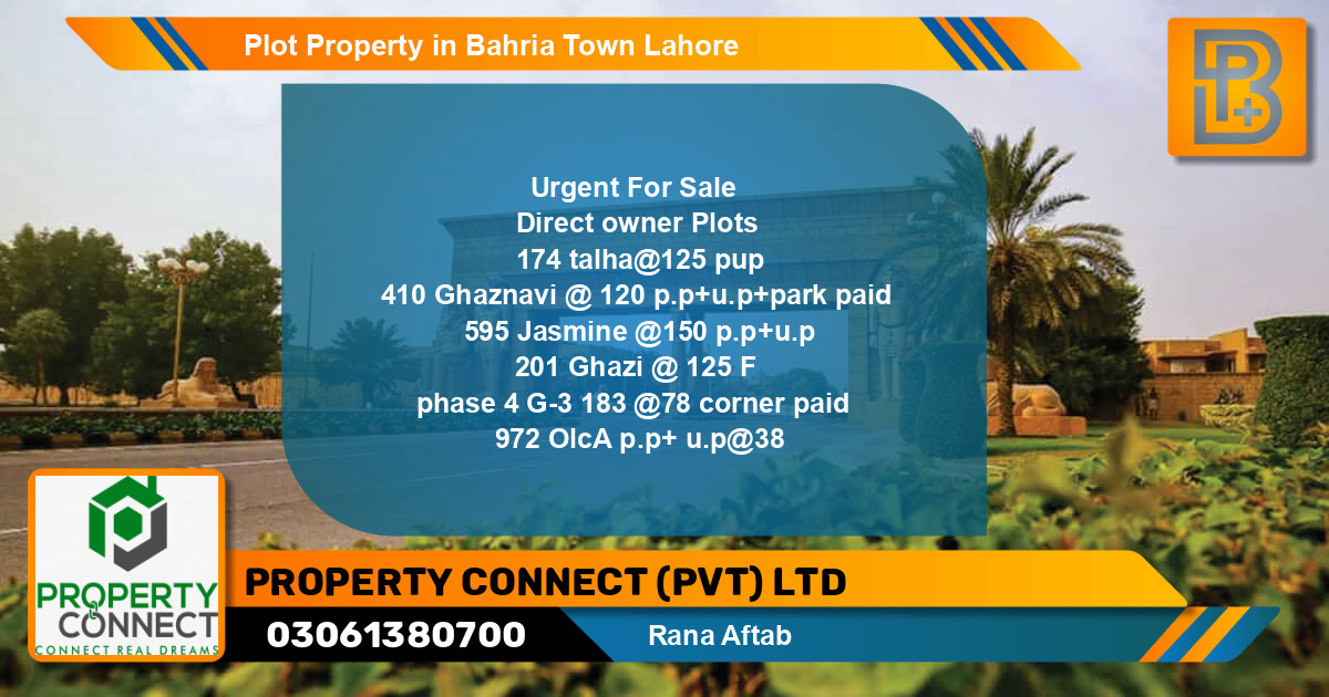 Residential Plot for Sale in Bahria Town, Lahore - (BP-68327)