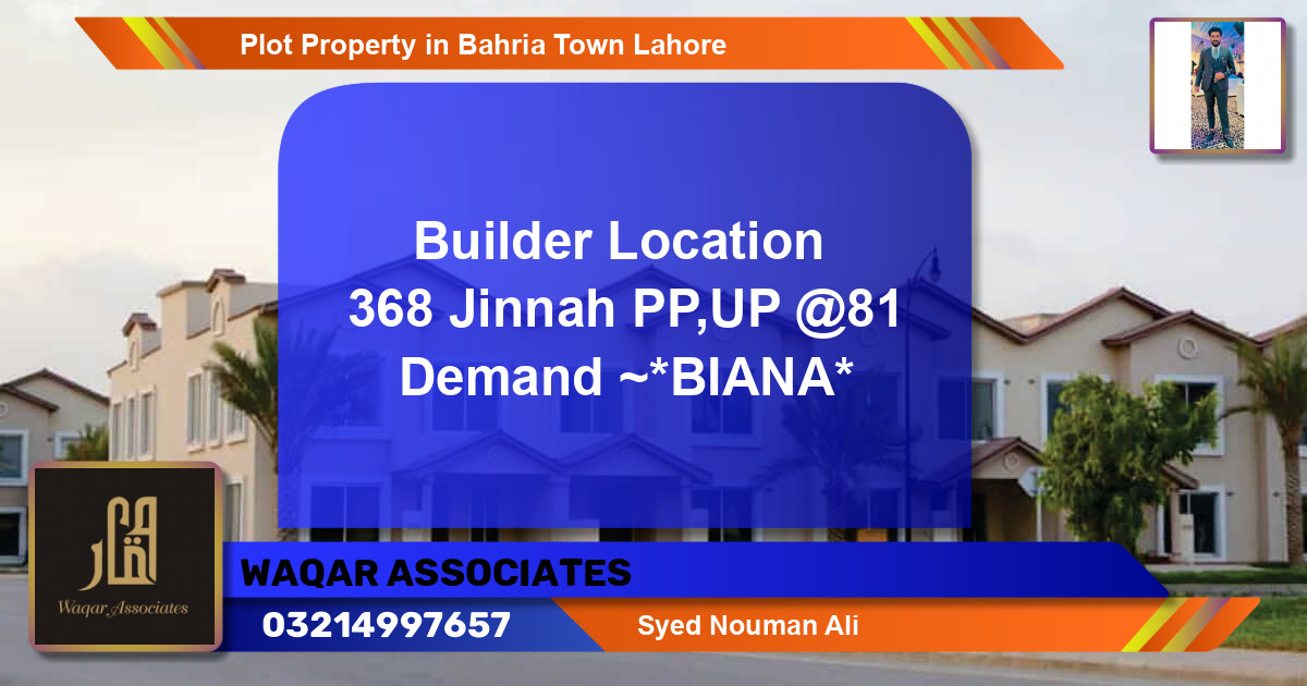Residential Plot for Sale in Bahria Town, Lahore - (BP-68359)