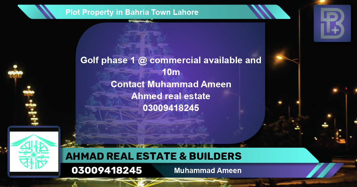 Commercial Plot for Sale in Bahria Town, Lahore - (BP-68371)