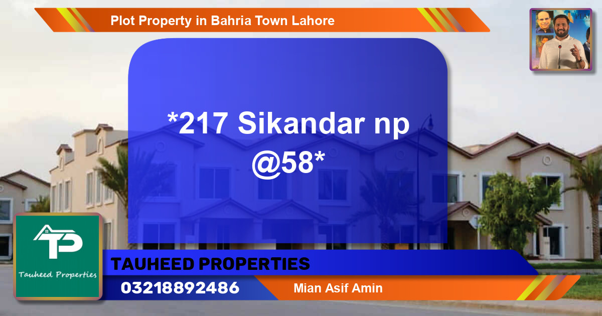 Residential Plot for Sale in Bahria Town, Lahore - (BP-68375)