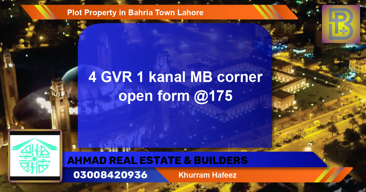 Residential Plot for Sale in Bahria Town, Lahore - (BP-68409)