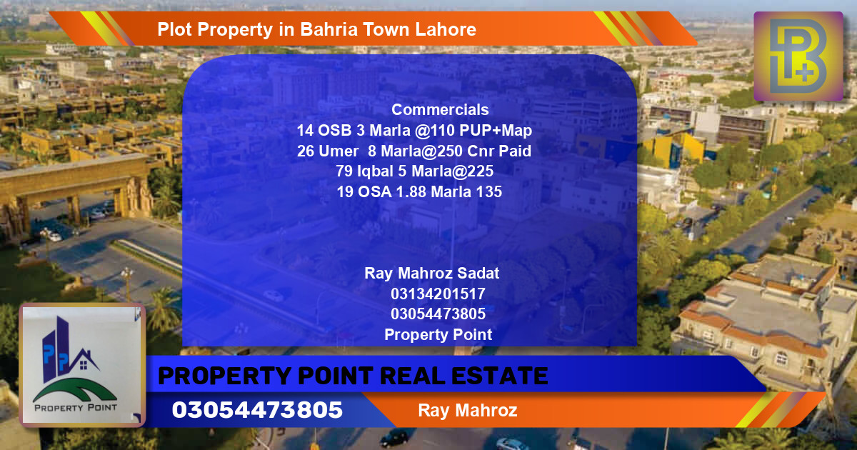 Commercial Plot for Sale in Bahria Town, Lahore - (BP-68411)