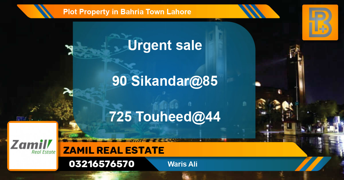 Residential Plot for Sale in Bahria Town, Lahore - (BP-68415)