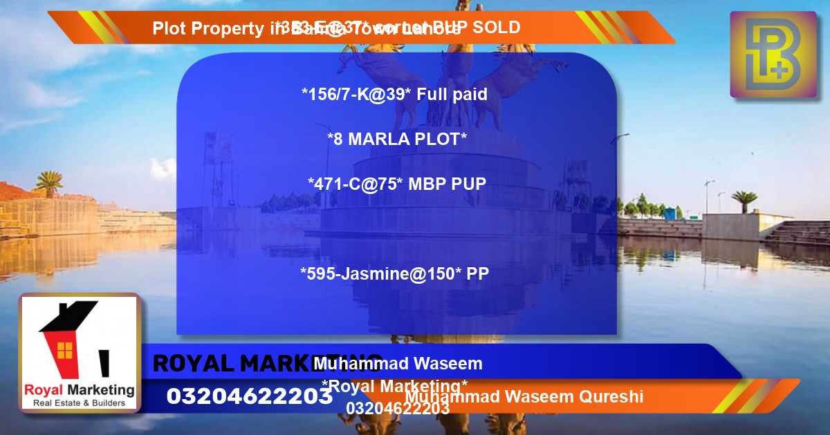 Residential Plot for Sale in Bahria Town, Lahore - (BP-68428)