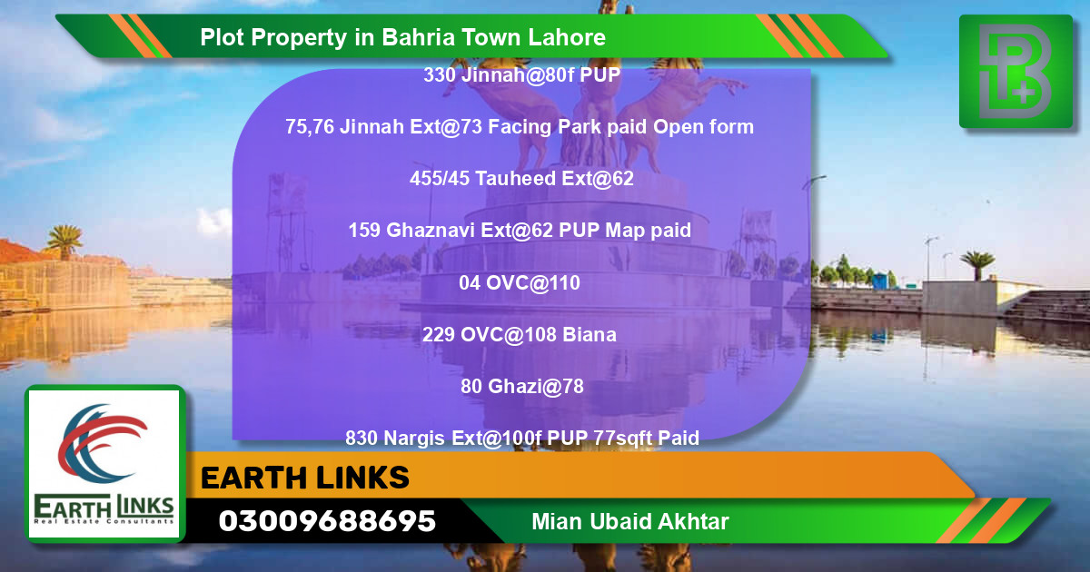 Residential Plot for Sale in Bahria Town, Lahore - (BP-68447)