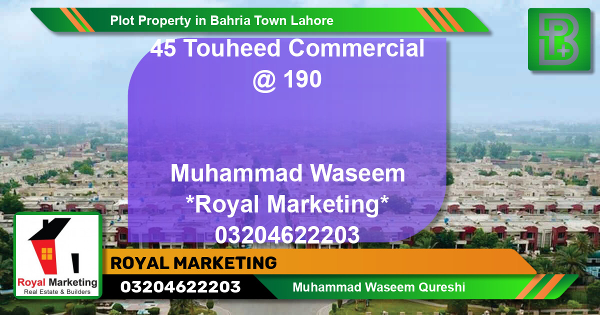 Commercial Plot for Sale in Bahria Town, Lahore - (BP-68462)