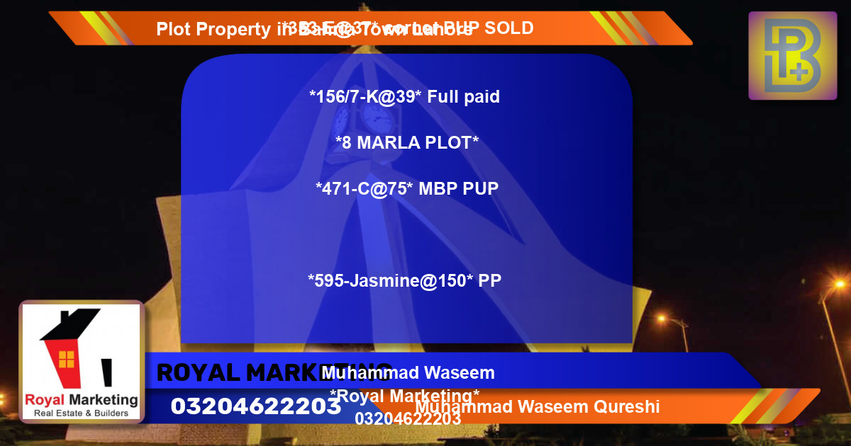 Residential Plot for Sale in Bahria Town, Lahore - (BP-68467)